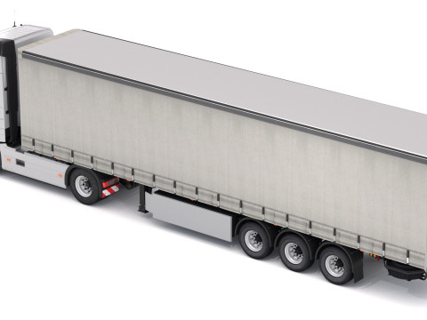 沃尔沃 fh16 带工业拖车 3D 模型