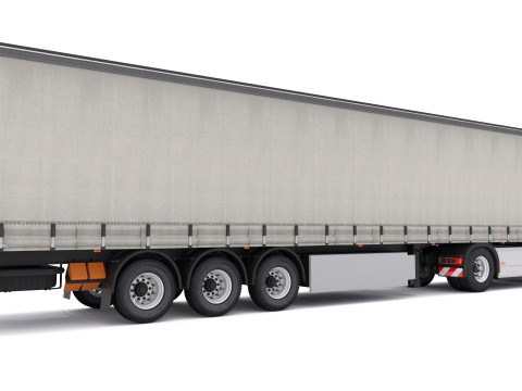 沃尔沃 fh16 带工业拖车 3D 模型