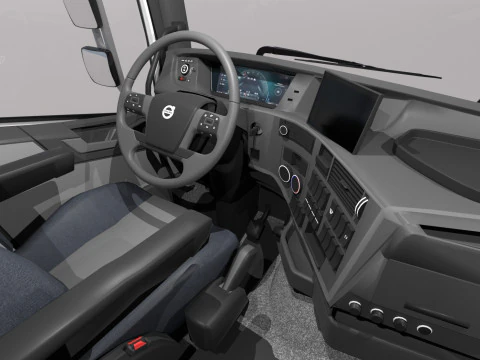 Volvo fh16 con remolque industrial Modelo 3D