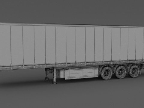 沃尔沃 fh16 带工业拖车 3D 模型