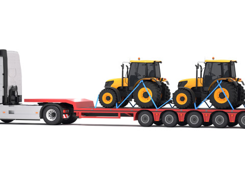 Volvo fh16 mit Sattelzugmaschine 3D Modell