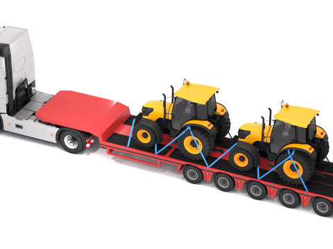 Volvo fh16 mit Sattelzugmaschine 3D Modell