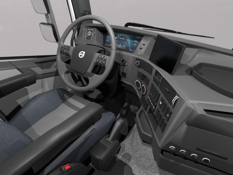 Volvo fh16 mit Sattelzugmaschine 3D Modell