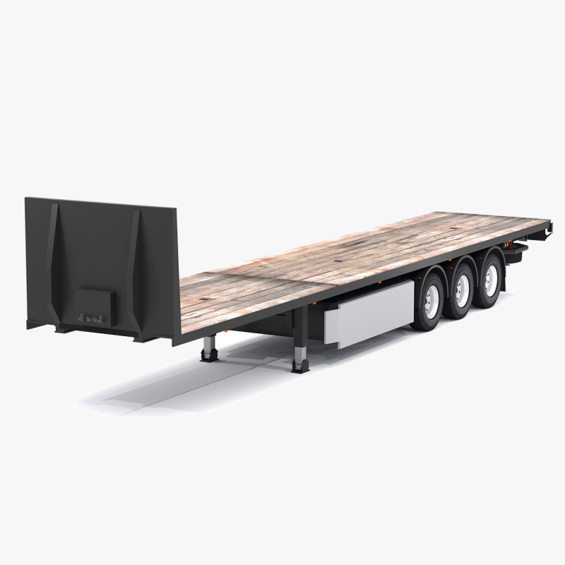 Industrial Trailer 3D Model .c4d .max .obj .3ds .fbx .stl .blend 