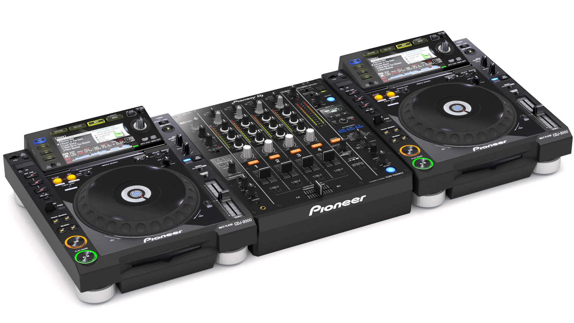 Pioneer dj set 3D Model .c4d .max .obj .3ds .fbx .stl .blend