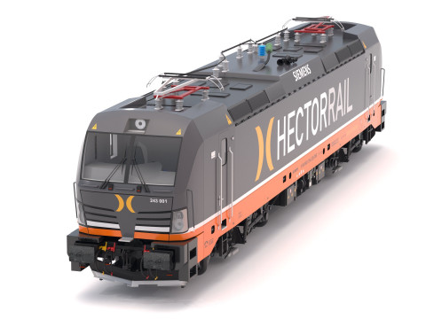 Locomotiva ferroviaria Siemens Vectron Hector Modello 3D