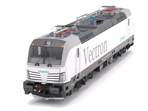 Locomotiva com motor Siemens Vectron Modelo 3D
