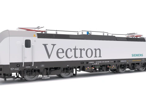 Locomotiva com motor Siemens Vectron Modelo 3D