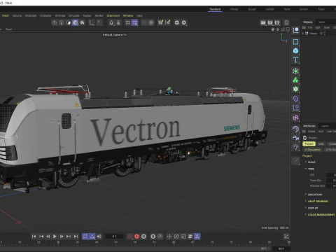 Locomotiva com motor Siemens Vectron Modelo 3D