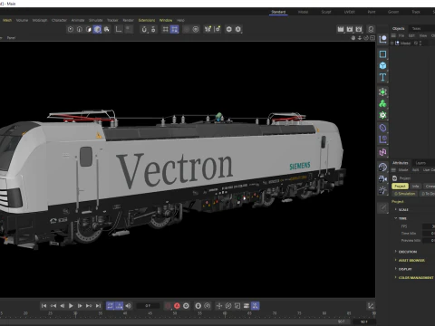Locomotiva com motor Siemens Vectron Modelo 3D