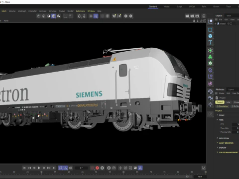 Locomotiva com motor Siemens Vectron Modelo 3D