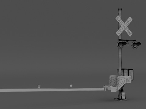 Пересечение сигнала 3 3D Модель