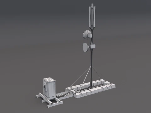 Network Antenna Tower 3D Model