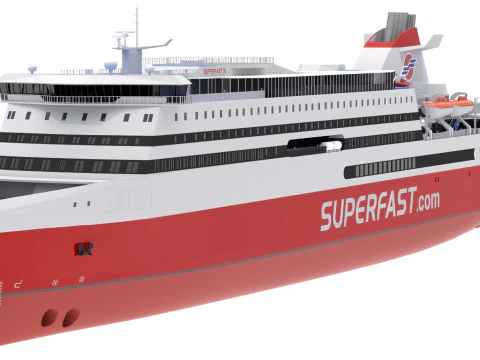 Ship Superfast XI - Superfast Ferries 3D Model
