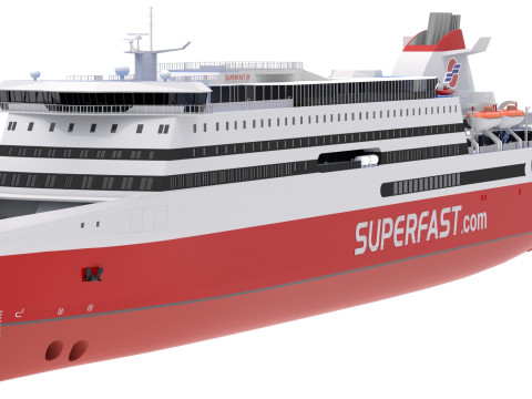Судно Superfast XII - Superfast Ferries 3D Модель