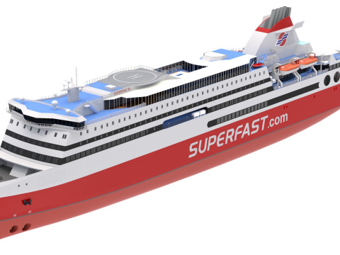 Судно Superfast XII - Superfast Ferries 3D Модель