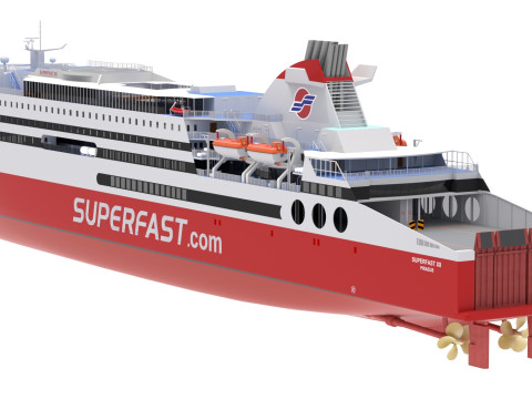 Судно Superfast XII - Superfast Ferries 3D Модель