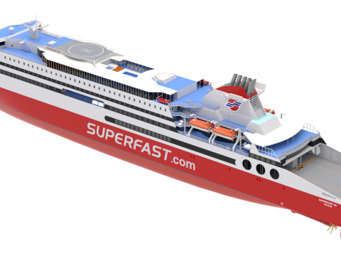 Судно Superfast XII - Superfast Ferries 3D Модель