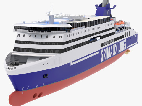 船クルーズ オーソニア - グリマルディ ラインズ 3Dモデル