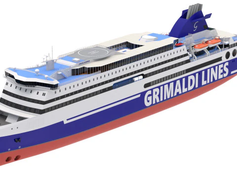 Nave Crociera Ausonia - Grimaldi Lines Modello 3D