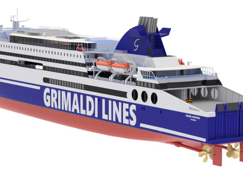 Nave Crociera Ausonia - Grimaldi Lines Modello 3D