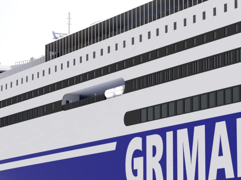 Nave Crociera Ausonia - Grimaldi Lines Modello 3D