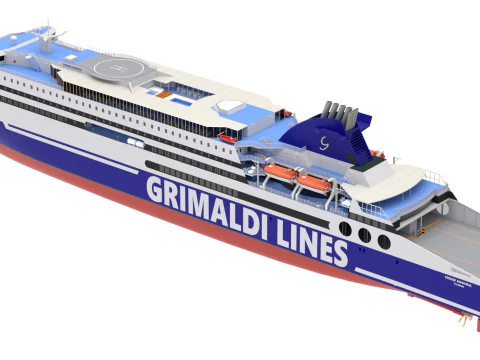 Nave Crociera Ausonia - Grimaldi Lines Modello 3D