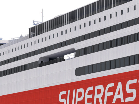 Superfast XI - сверхбыстрый паромный корабль 3D Модель