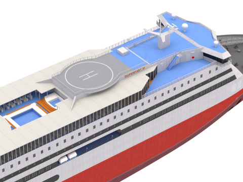 Superfast XI - сверхбыстрый паромный корабль 3D Модель