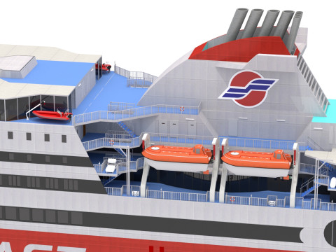 Superfast XI - сверхбыстрый паромный корабль 3D Модель