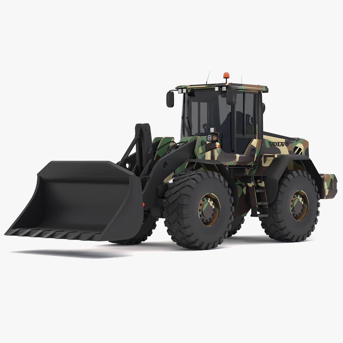 Volvo l90f Loader Military 3D Model .c4d .max .obj .3ds .fbx .stl .blend