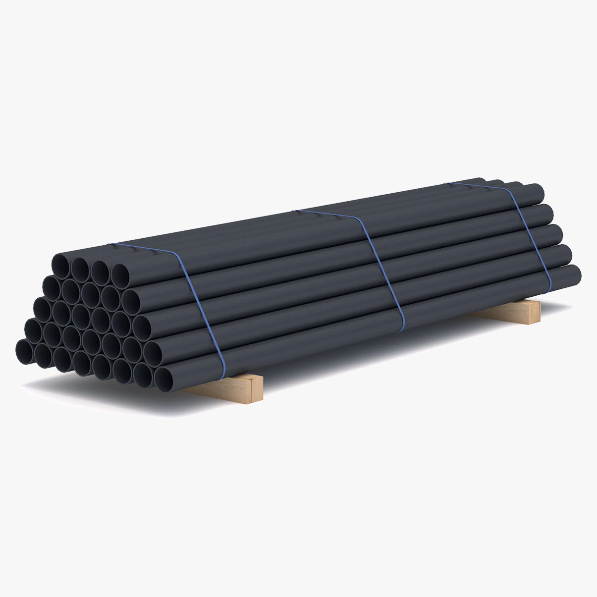 PVC Pipe with Pallet 3D Model .c4d .max .obj .3ds .fbx .stl .blend