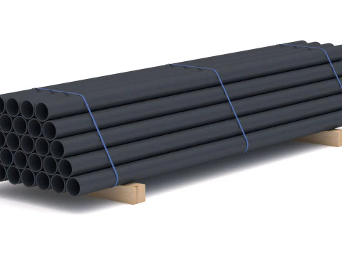 PVC Pipe with Pallet 3D Model