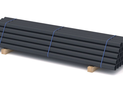 Труба ПВХ с поддоном 3D Модель