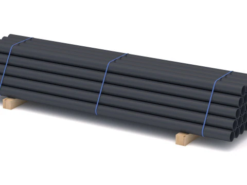 PVC Pipe with Pallet 3D Model