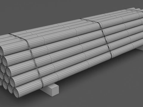 PVC Pipe with Pallet 3D Model