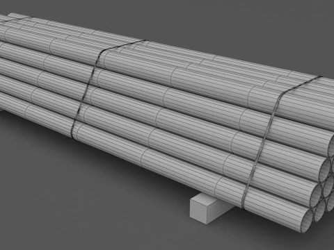PVC Pipe with Pallet 3D Model