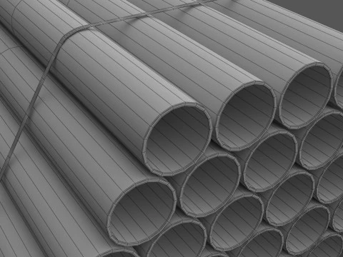 PVC Pipe with Pallet 3D Model