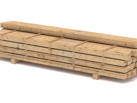Wooden Beams 01 3D Model