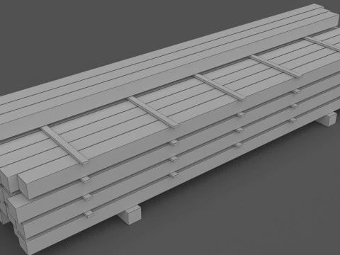 Wooden Beams 01 3D Model