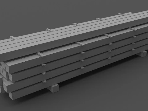 Wooden Beams 01 3D Model