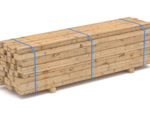 Poutres en bois 02 Modèle 3D