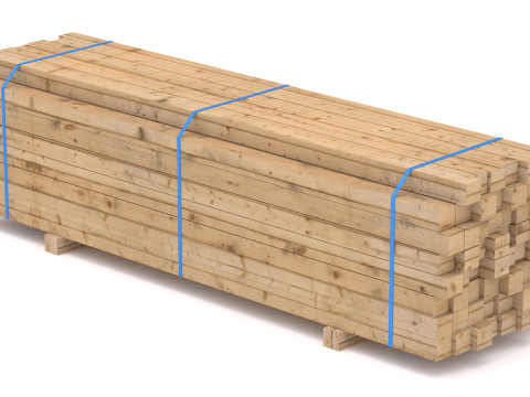 Poutres en bois 02 Modèle 3D