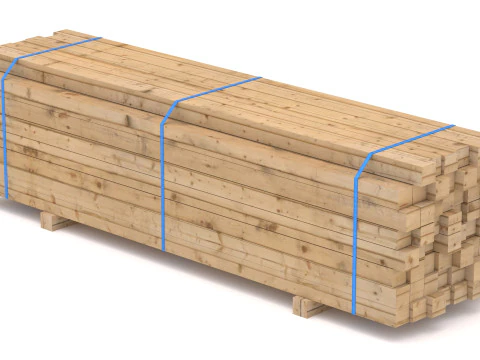 Wooden Beams 02 3D Model