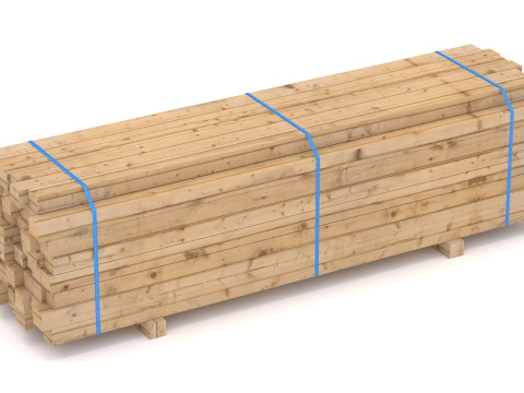 Poutres en bois 02 Modèle 3D