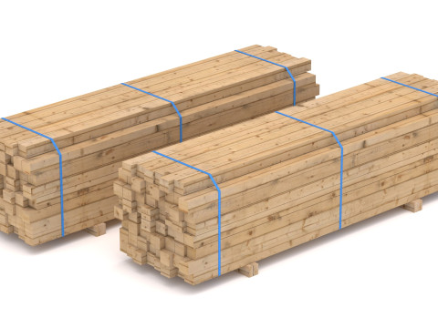 Poutres en bois 02 Modèle 3D