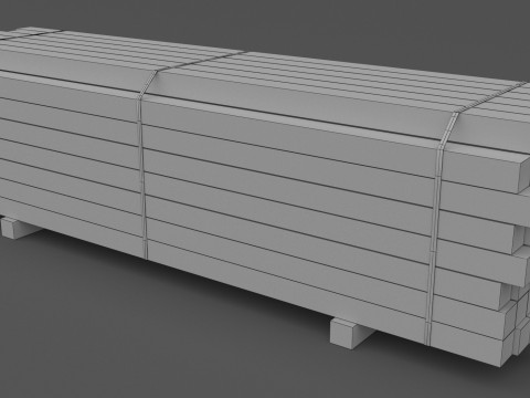 Poutres en bois 02 Modèle 3D