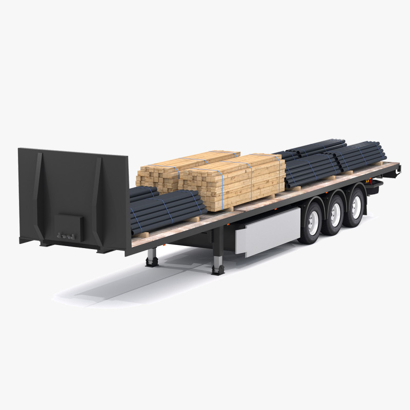 Industrial Trailer 02 3D Model .c4d .max .obj .3ds .fbx .stl .blend