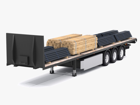 Промышленный трейлер 02 3D Модель