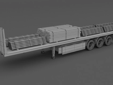 Industrial Trailer 02 3D Model